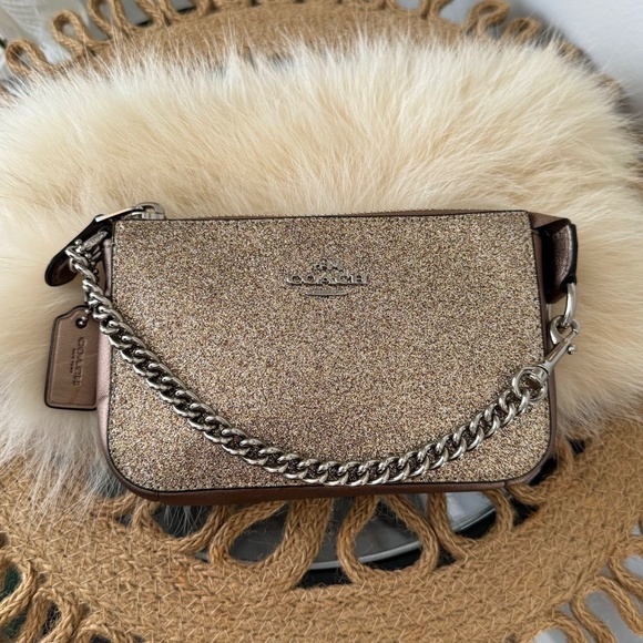 Coach Gold Glitter Wristlet - Picture 2 of 8